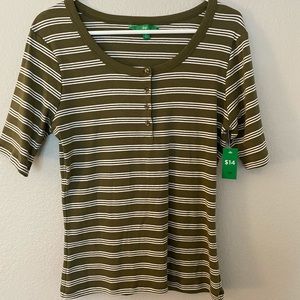 3/4” Sleeve Stripped Tee